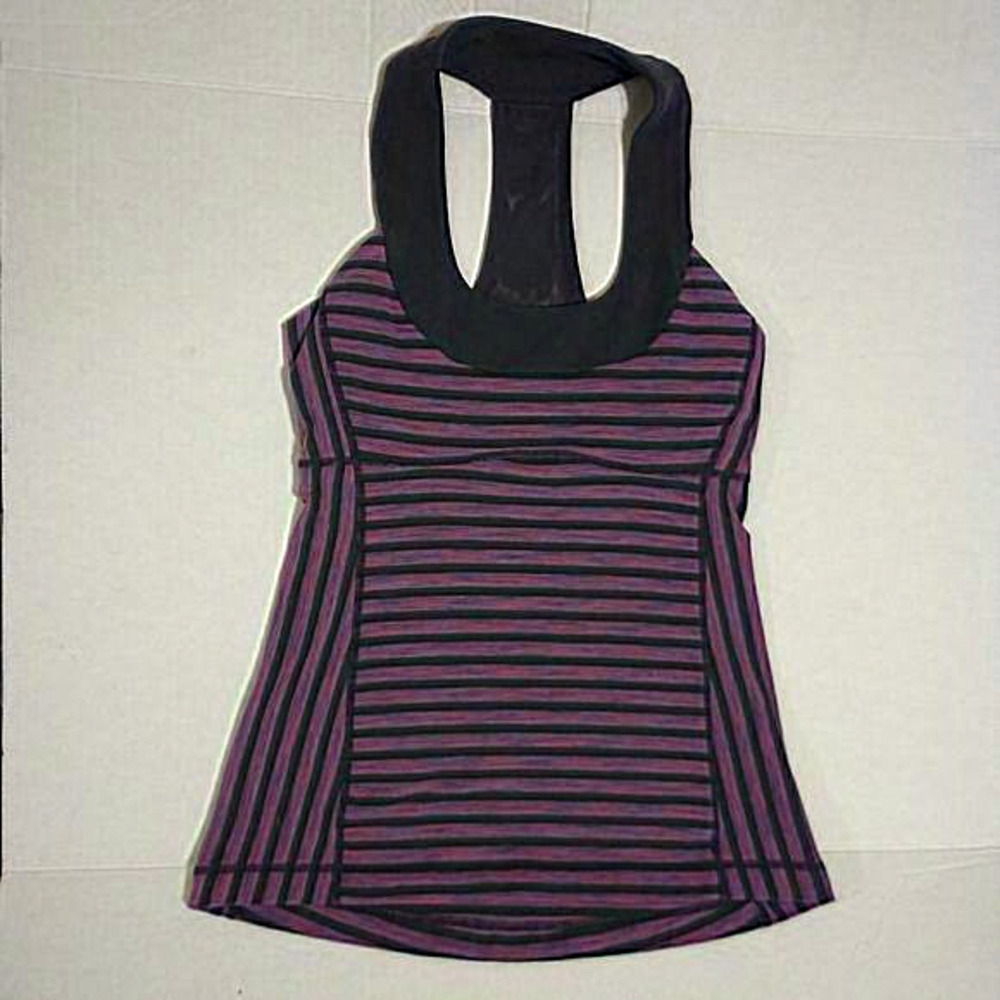 Lululemon‎ Tank Purple Stripes Size 4